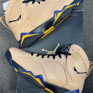 Jordan 7 Retro SE Vachetta Tan- Men's Tan and Blue Sneakers